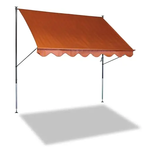 Angerer Klemmmarkise Standard - Sonnenschutz für Balkon - Montage ohne Bohren (Terra, 300 cm)