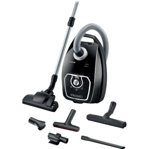 SIEMENS Z7.0 Staubsauger mit Beutel, ideal für Allergiker, extrem leise, für Parkett und Teppich, 650 W, schwarz