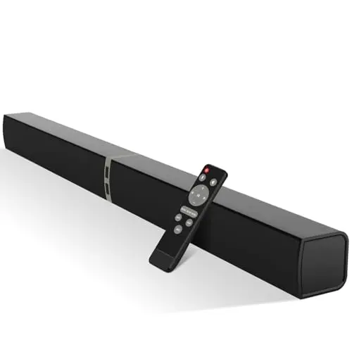 HoYLluDLL 2.0 Soundbar für TV, 32 Zoll, Bluetooth, 3 EQ-Modi, 3D Surround Sound, mit ARC/Optisch/Aux