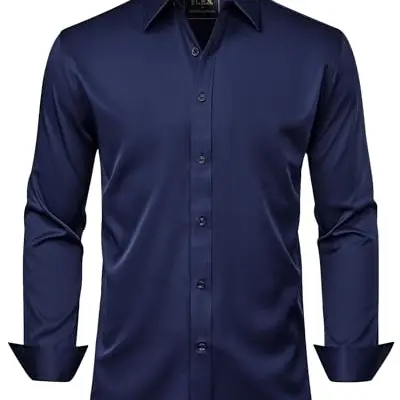 J.VER Bügelfreies Herren Hemd - Dunkelblau, Regular Fit, 3XL