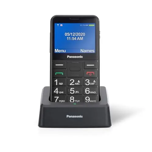 Panasonic KX-TU155EXBN Senioren Handy mit Ladestation, SOS-Taste, Großtasten und Bluetooth - Schwarz
