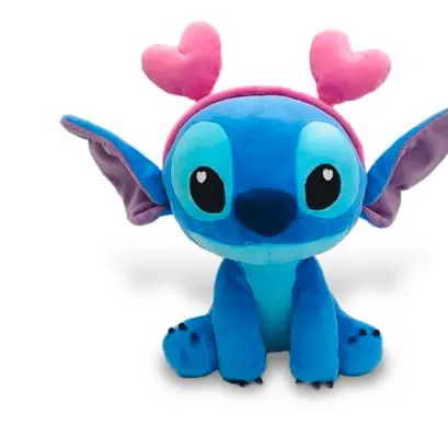 Simba Disney Stitch Love Plüschfigur 25 cm – Kuscheltier mit Herz-Haarreif für Disney-Fans, geeignet ab Geburt