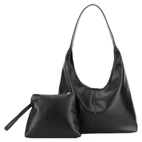 TIAASTAP Einfarbige Damen Handtasche - Großes Tote Bag im Vintage Y2K Stil