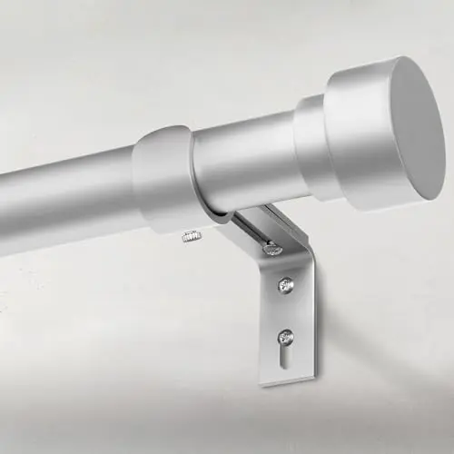 Silberne Vorhangstange ausziehbar für Fenster (76 bis 228 cm)