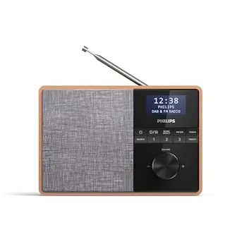 Philips R5505/10 Radio mit Bluetooth - DAB+/UKW, Holzgehäuse, Küchentimer, Netz- oder Batteriebetrieb