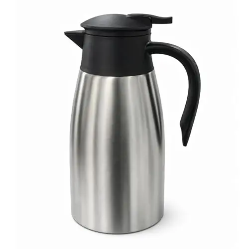Thermoskanne 2L aus Edelstahl - Doppelwandige Vakuum-Isolierkanne für Kaffee, Tee und Getränke