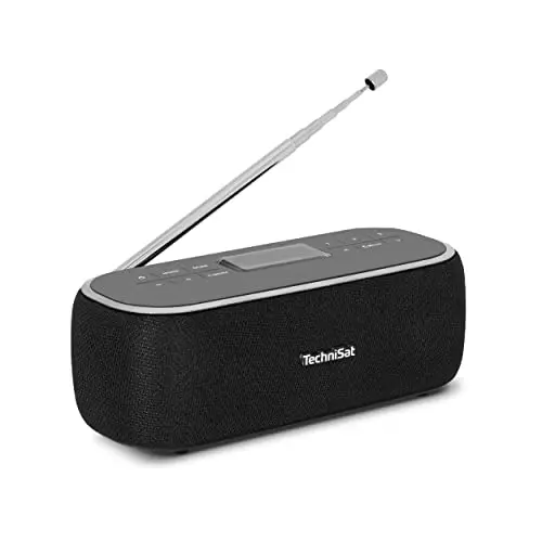 TechniSat VIOLA BT 1 - tragbarer Bluetooth-Lautsprecher mit DAB+ und Freisprechfunktion, schwarz/grau