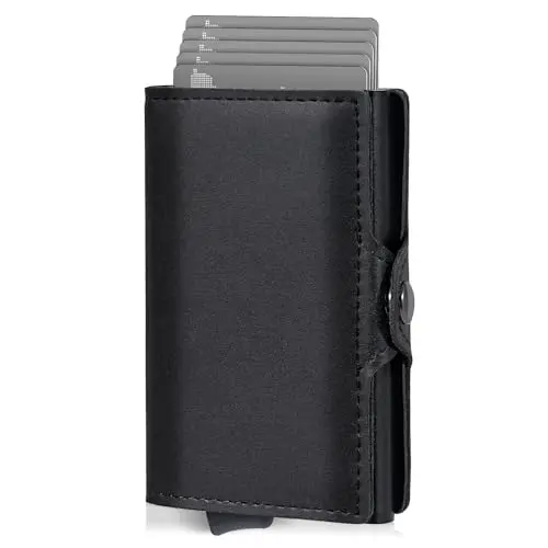 AISIR Wallet, Slim Geldbörse für Herren und Damen mit RFID und Münzfach (schwarz)