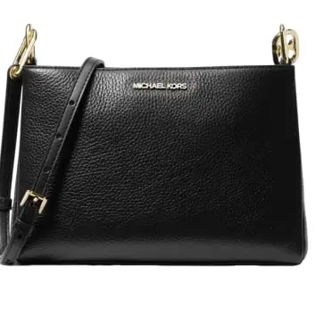 Michael Kors Trisha Leather Crossbody Bag - Medium, Black