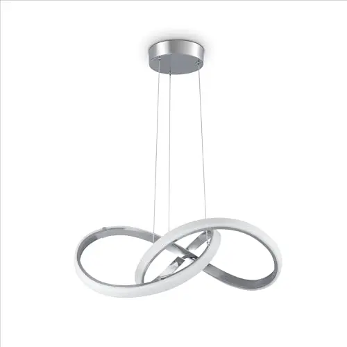 Paco Home Pendelleuchte für Esszimmer & Wohnzimmer, modern, chrom-weiß, LED, stylisch, Hängelampe