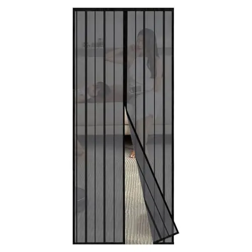 Sekey Magnet Fliegengitter Balkontür Türvorhang 90x230 cm, ohne Bohren, leichter Montage, Insektenschutz Schiebetür