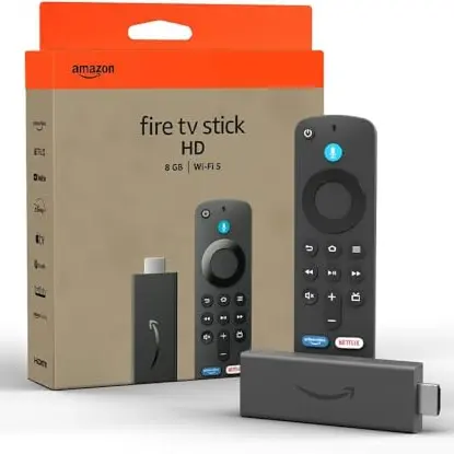 Zertifizierter generalüberholter Amazon Fire TV Stick HD mit Alexa-Sprachfernbedienung, Smart-Home-Steuerung und HD-Streaming
