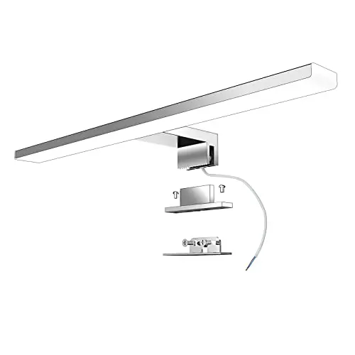 Aogled LED Spiegelleuchte Badezimmer 40 cm 10W Edelstahl Slim, Wandbeleuchtung für Spiegel und Schrank