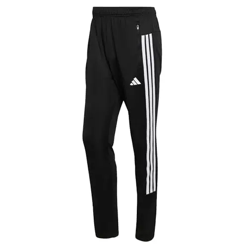 adidas Men's 3-Stripes Knit Workout Pants, Black/White, Size S
