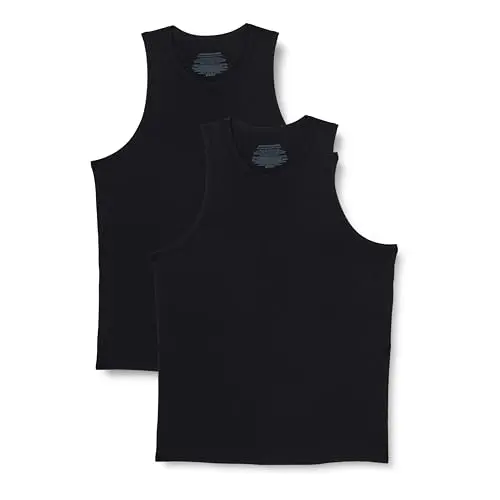 Amazon Essentials Herren Ärmelloses Unterhemd aus Superweichem Modal, 2er-Pack, Schwarz