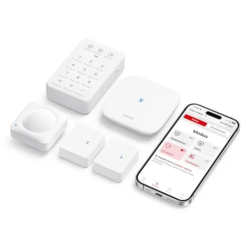 X-Sense Alarmanlage AS05 für Haus & Wohnung, WLAN Tür- und Fensteralarm, Smart Alarm-Set mit Bewegungssensor und Home Keypad