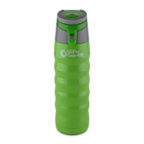 Pioneer Isolierflasche Edelstahl 480 ml - 24h kühl, 8h heiß, 100% auslaufsicher, BPA-frei - Grün