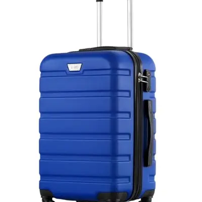 COOLIFE Handgepäck Koffer 56cm für EasyJet, Hartschale, leicht, mit 360° Spinner Rädern, TSA Schloss, Blau