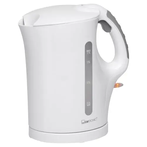 Clatronic Wasserkocher 1,7 L mit Abschaltung & Kalkfilter, max. 2200 Watt - WK 3819 Weiß