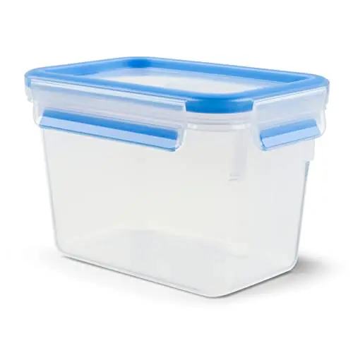 EMSA Clip & Close Frischhaltedose, rechteckig, 1,1 l, durchsichtig, blau, spülmaschinen-, gefrier- und mikrowellenfest, Made in Germany