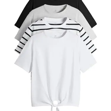 THE SET Damen T-Shirts, 4er-Pack