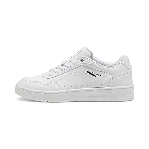 PUMA Damen Court Classy Sneakers, Weiß/Silber, 42.5 EU