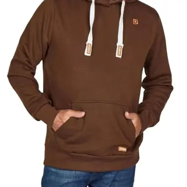 Riverso Hoodie Herren Regular Fit Kapuzenpullover Streetwear Braun 3XL
