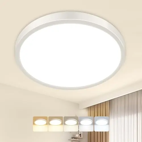 Peasur 15W Deckenlampe, 5 Farben, 1500LM LED, Flach, 18cm