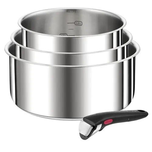 Tefal Ingenio Preference 4-teiliges Topfset, 16-20cm, stapelbar, aus Edelstahl, für alle Herdarten geeignet