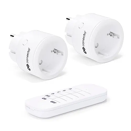 conecto® Funk-Steckdosen-Set: 2x Steckdosen & 1x Fernbedienung, kompakt, für Innenräume