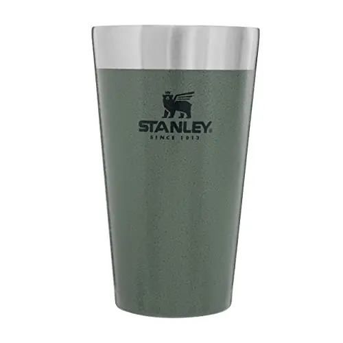 STANLEY Adventure Stacking Bierkrug 473 ml - Edelstahl Thermobecher, BPA-frei, stapelbar, vakuumisoliert, spülmaschinenfest - Hammertone Green