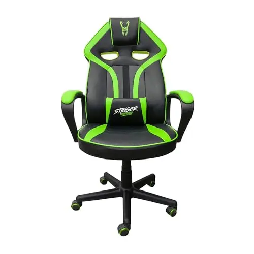 Woxter Stinger Alien Grün - Ergonomischer Gamingstuhl mit verstellbarer Höhe und Lendenkissen