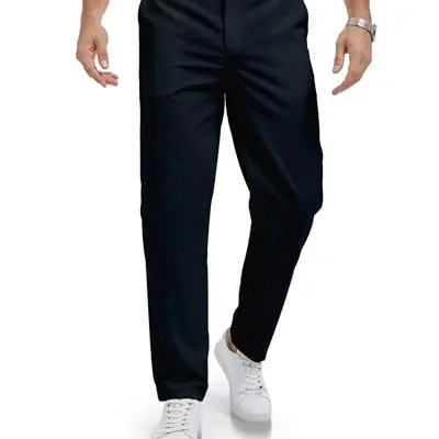 JESDM Herren Slim Fit Chino Hose - Elastische Freizeithose in Marineblau