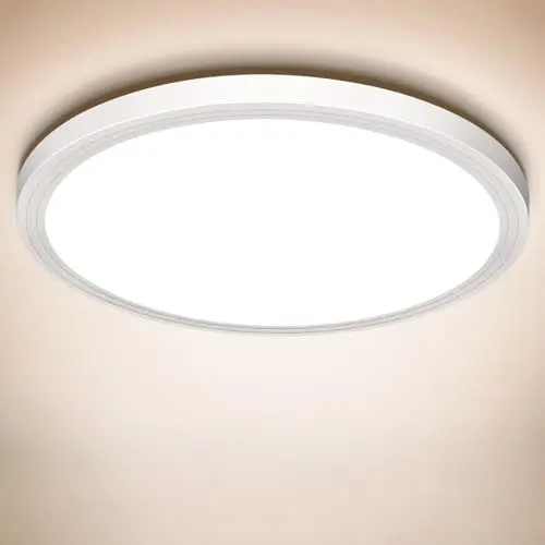 Moderne LED Deckenlampe 18W - Flach IP44 für Bad, Flur, Schlafzimmer und Küche, 22,3 cm
