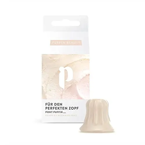 Pony Puffin VANILLA | Voluminöser & stabiler Zopf - Made in Germany | Latexfrei & vegan | Beige für helle Haare