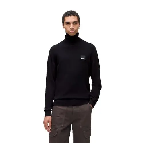 KARL LAGERFELD Regular Roll-Neck Sweater in Schwarz, Größe S