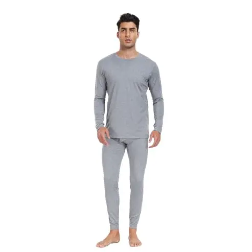GOODSALEOK Herren Thermounterwäsche - Warme Unterwäsche für Winter und Outdoor Aktivitäten, Grau, Größe S