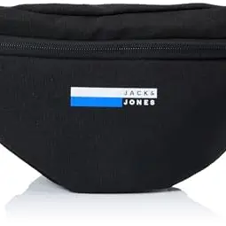 JACK&JONES Herren Bauchtasche JACCRIS, Schwarz mit blauen Details