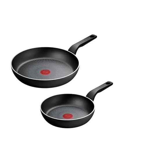 Tefal Recycled On Pfannen-Set 24/28 cm, Antihaftbeschichtung, Induktion, Schwarz