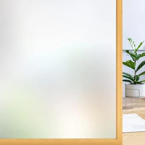 rabbitgoo Sichtschutzfolie Fenster Selbsthaftend, Milchglasfolie 60 x 120 cm, Anti UV für Zuhause und Büro
