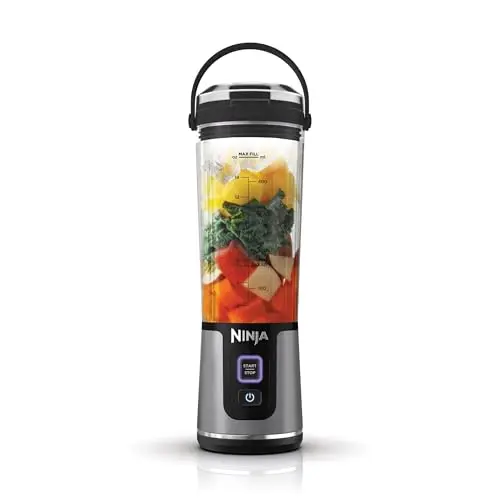 Ninja Blast Tragbarer Mixer und Smoothie Maker, Schwarz, 530ml, Kabellos und Wiederaufladbar