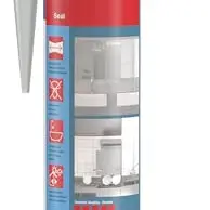 fischer Premium-Sanitärsilikon, ideal zum Abdichten im Sanitär- und Küchenbereich, 310 ml, fugengrau