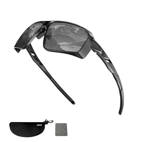 ARAS Sonnenbrille Herren & Damen, polarisiert, leicht, flexibel & sportlich, UV400, für Autofahren, Angeln & Bergsteigen
