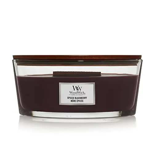 WoodWick Ellipse Duftkerze Spiced Blackberry - knisternder Docht, Brenndauer bis zu 50 Stunden