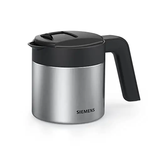 Siemens Thermo-Kaffeekanne TZ40001, 1 L Edelstahl, direktes Brühen und Warmhaltefunktion, passend für EQ500, EQ700, EQ6 plus und EQ900