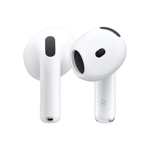 Apple AirPods 4 Kabellose Bluetooth-Kopfhörer mit 3D Audio, Schweiß- und Wasserschutz, USB-C Case, bis zu 24 Std. Wiedergabe