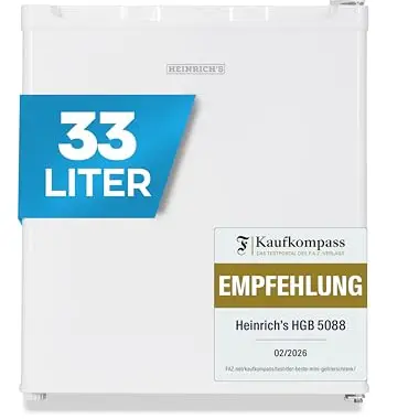 Heinrich's Gefrierschrank 33L -18°C leise 40dB mit wechselbarem Türanschlag (weiß)