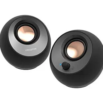 CREATIVE Pebble V3 2.0-USB-C-Desktop-Lautsprecher mit Bluetooth 5.0, 8 W Sinusleistung, USB-Audio & Konverter (Schwarz)