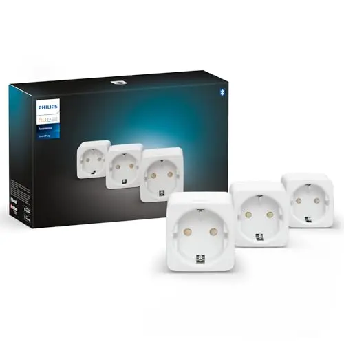 Philips Hue Smart Plug, smarte Steckdose, kompatibel mit Amazon Alexa, 3er-Pack