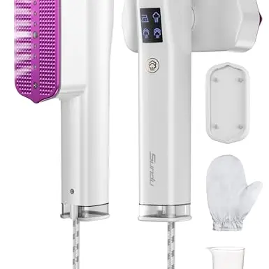 Sundu Steamer Reise Dampfglätter – Tragbarer 2-in-1 Dampfbügeleisen mit LED Display und 4 Bügelmodi